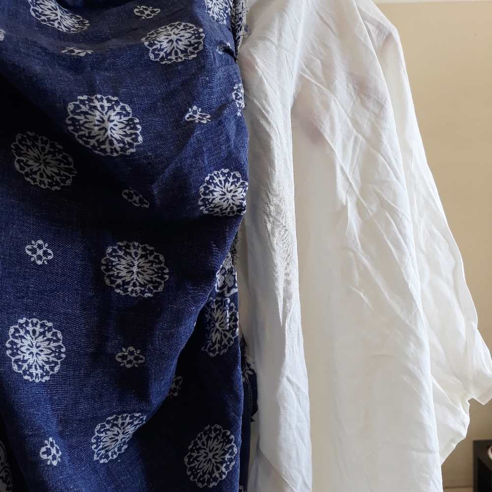 AAKAA BLUE PRINTED MAXI DRESS - Picture 6 of 8